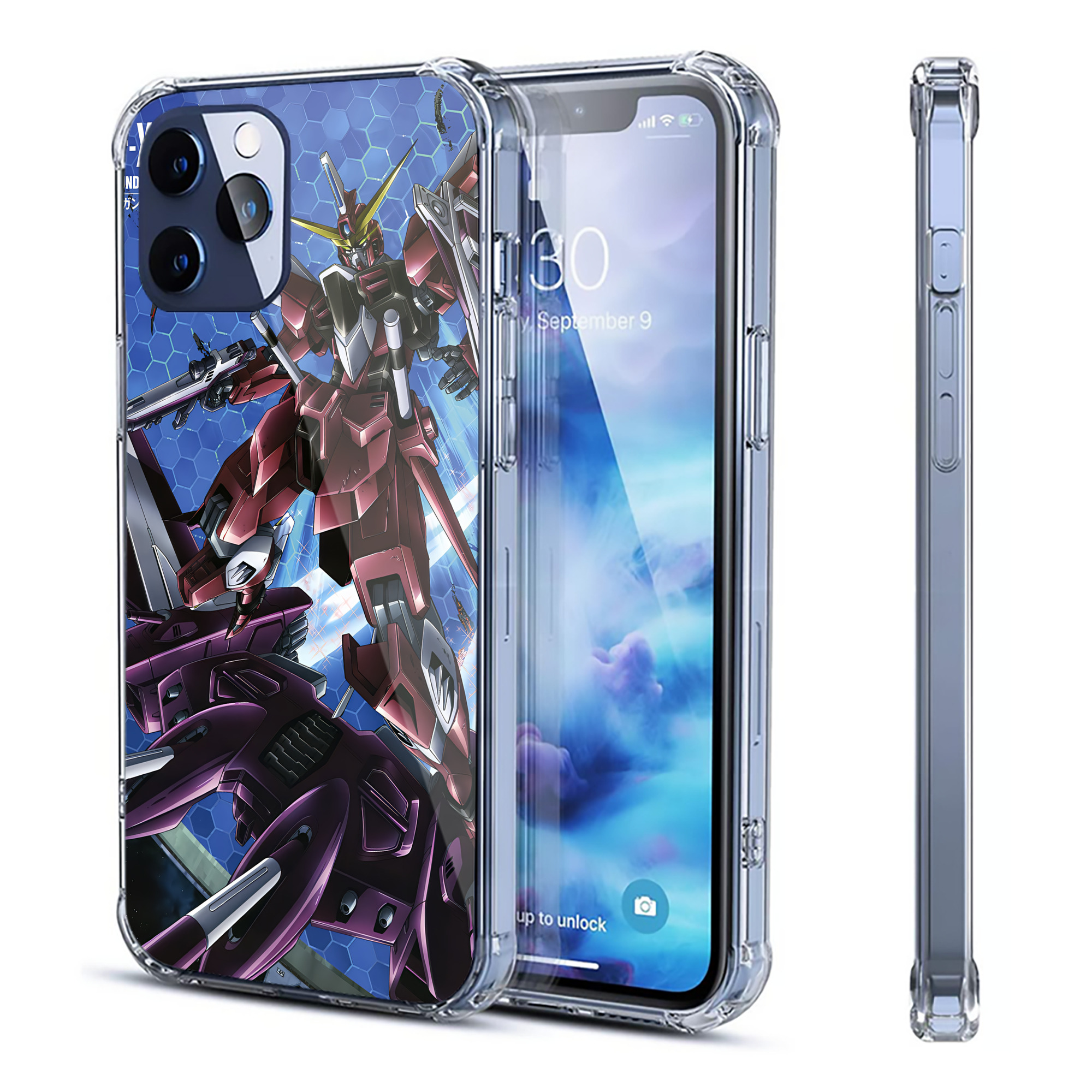（画像用） 機動戦士ガンダム Mobile Suit Gundam 【iPhone 12シリーズ対応】透明スマホケース（クリアソフトケース）